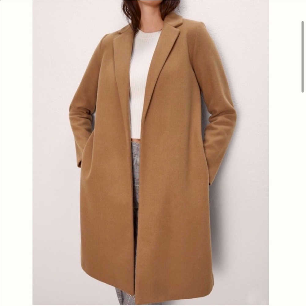 Zara Basic Long Coat in Camel